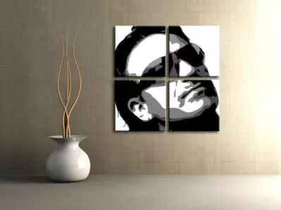 Ročno izdelana slika POP Art Bono-U2 4-delna (POP ART slike)