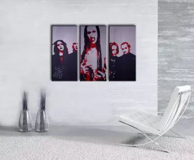 Ročno izdelana slika POP Art Marilyn Manson 3-delna (POP ART)