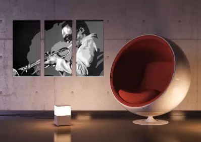 Ročno izdelana slika POP Art Miles Davis 3-delna (POP ART)
