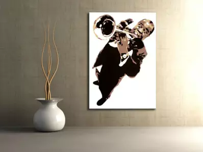 Ročno izdelana slika POP Luis Armstrong 1-delna (POP ART slike)